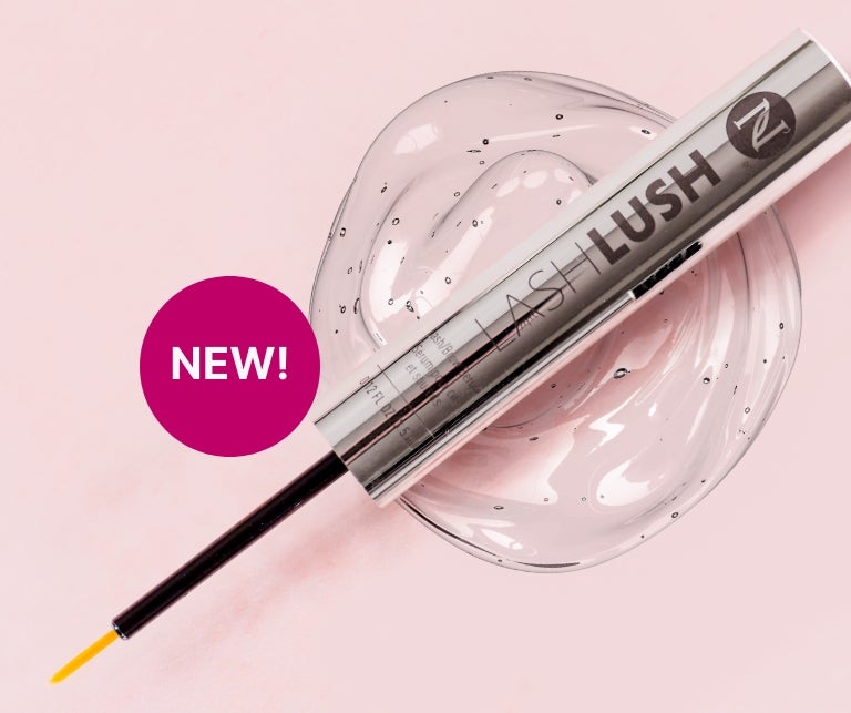 Image of Lash Lush tube brush on top of serum